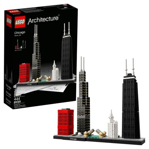 LEGO Architecture Chicago 21033 Skyline Building Set for Adults, 444 ...