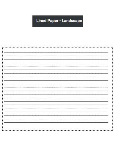 Lined Paper Template For Kids Landscape