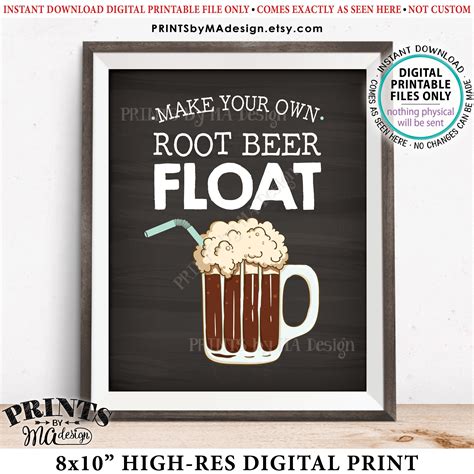 Root Beer Sign, Make Your Own Rootbeer Float, Ice Cream Float Sign, Ice