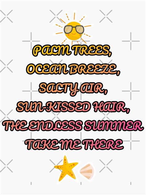 Beach Quote Endless Summer Sticker For Sale By Swillytee Redbubble