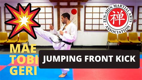 How To Do A Jump Front Kick Mae Tobi Geri Shotokan Karate Youtube