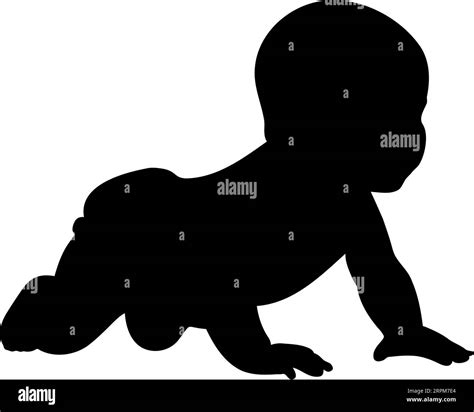 Baby Girl Crawling Silhouette