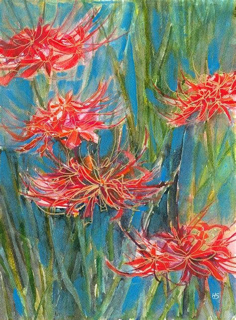 Red Spider Lily Painting by Hiroko Stumpf - Pixels