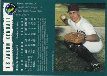 1992 Classic Draft Picks 18 Jason Kendall Trading Card Database