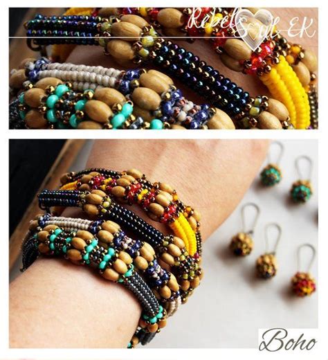 Boho Jewelry Seed Bead Bracelet Multicolor Jewelry Set Etsy Beaded