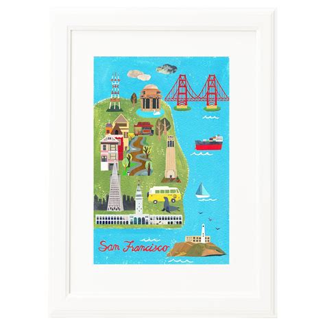 San Francisco City Map Art Print Poster // San Francisco Map - Etsy | Map art print, City map ...