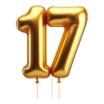 Gold Balloon Number 17, Gold, Balloon, Number 17 PNG Transparent Image ...