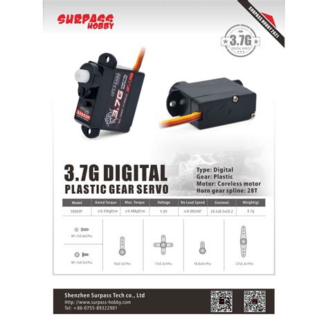 Surpass Hobby G Digital Plastic Gear Lightweight Servo