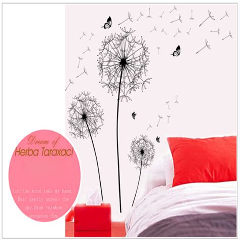 Sticker Wallpaper Dinding Black Dandelion AY834 Black