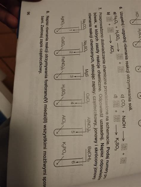 Chemia klasa 8 zadanie 7 na stronie 96 Proszę o szybką odpowiedź Daje