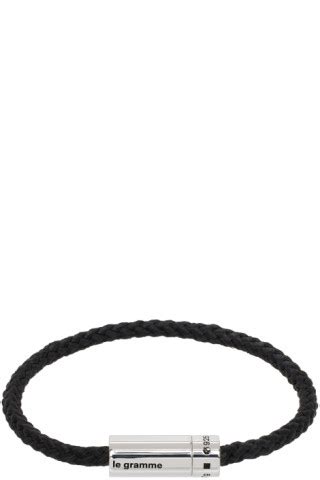 Black Le G Nato Cable Bracelet By Le Gramme On Sale