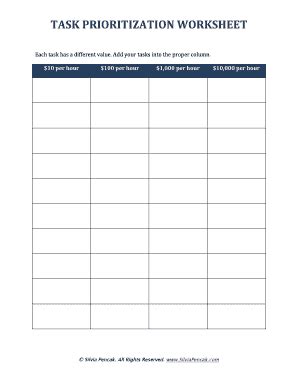 Fillable Online How To Prioritize Tasks And Do Only The Work That