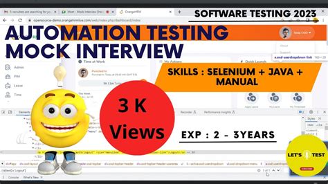 Automation Testing Mock Interview Skills Selenium Java Manual