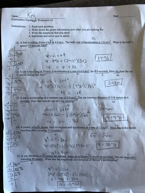 First Class Webquest Kinematic Equations Formulas Of Areas Related To