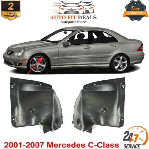 Set Of 2 Front Lower Section Fender Liner For 2001 2007 Mercedes Benz