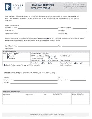 Fillable Online FHA CASE NUMBER To REQUEST FORM Email