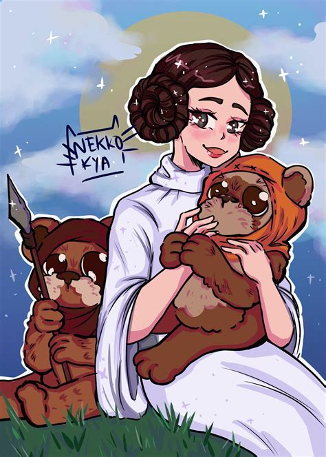 Princess Leia Ewoks Star Wars Art Print | Etsy