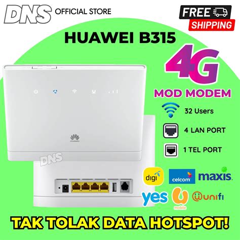 MOD MODEM HUAWEI B310 B315 UNLOCKED UNLIMITED HOTSPOT WITH ANTENNA 4G