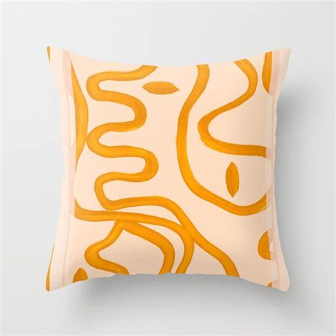 Abstract Line Art Throw Pillow Cover X With Pillow