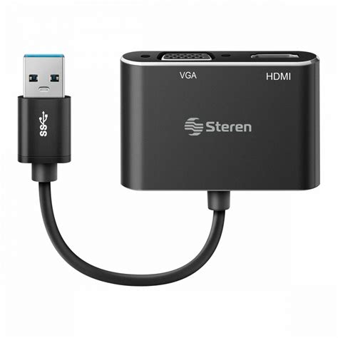 Compra Steren Adaptador Usb A Macho Hdmi Vga Hembra Negro