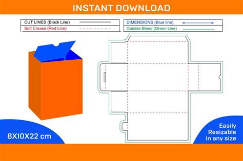 Cosmetic Packaging Box Dieline Template And 3d Render Vector File Easily Editable And Resizeable