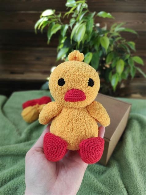 Kawaii Plush Duck Plush Crochet Yellow Duck Toy Plush Bird Etsy