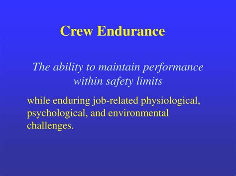 Crew Endurance Management System Ppt Download