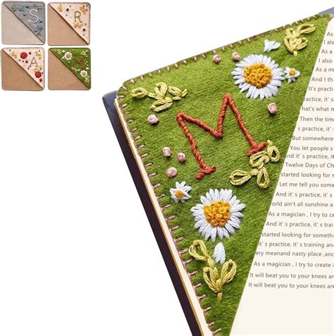 Amazon Personalized Hand Embroidered Corner Bookmark Letters