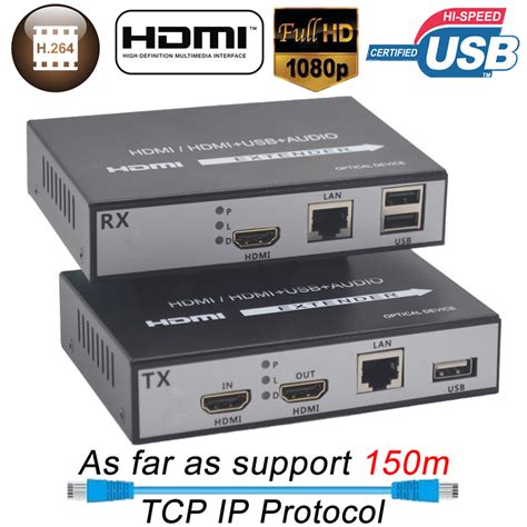 Navceker H264 Hdmi Kvm Extender Over Ip Network 150m Hdmi Usb Extender By Utp Rj45 Ports Kvm