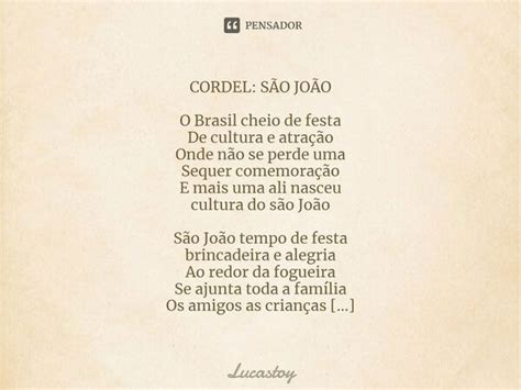 Cordel S O Jo O O Brasil Cheio De Lucastoy Pensador