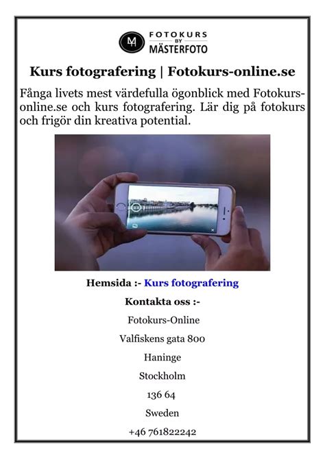 Ppt Kurs Fotografering Fotokurs Online Se Powerpoint Presentation