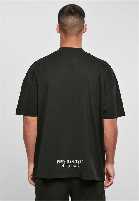 Dove Oversize Mock Neck Black Tee