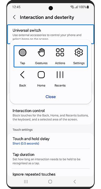 Mobile Universal Switch Accessibility Samsung Levant