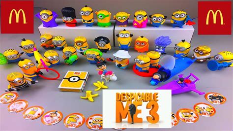 DESPICABLE ME 3 MCDONALDS HAPPY MEAL TOYS FULL COLLECTION SET 2017 USA