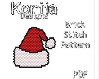 Christmas Santa Claus Brick Stitch Pdf Miyuki Delica Seed Bead Etsy