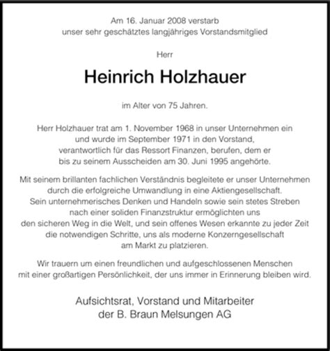 Traueranzeigen Von Heinrich Holzhauer Trauer Hna De