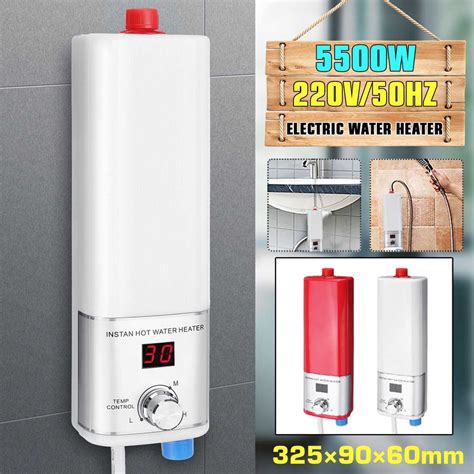 Jual Water Heater Pemanas Air 5500w Electric Mini Instant Tankless Indoor Shower Kitchen