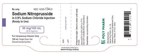 Dailymed Sodium Nitroprusside Injection Solution