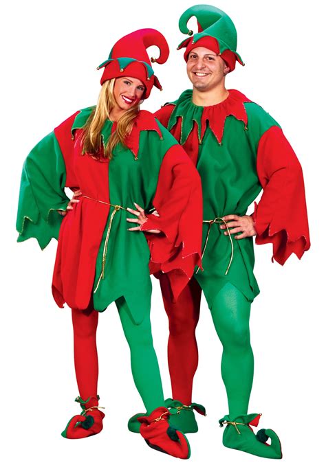 Adult Red & Green Elf Tunic Costume | Christmas Costumes