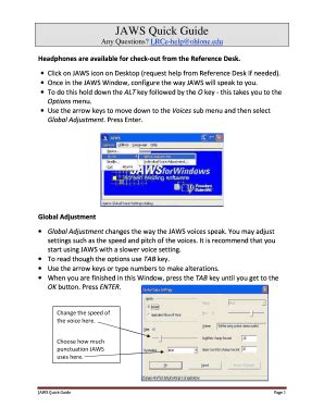 Fillable Online JAWS Quick Guide Fax Email Print PdfFiller