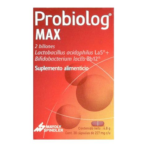 Suplemento alimenticio Probiolog max 2 billones 30 cápsulas de 227 mg c