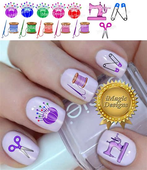 Sewing Nail Art Decals Water Slide Easy Nail Transfer Etsy