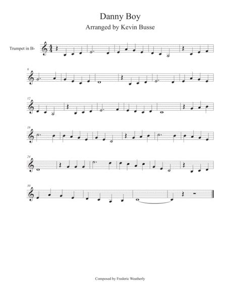 Danny Boy Trumpet Arr Kevin Busse By Kevin Busse Sheet Music For