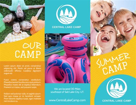 Fun Summer Camp Tri Fold Brochure Template Mycreativeshop