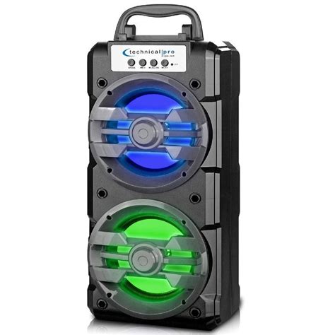 Technical Pro Rechargeable Led Bluetooth Speaker With Usb Sd Card Fm