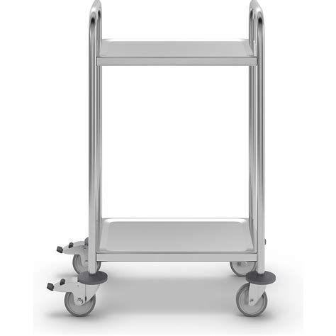 Stainless Steel Serving Trolley Eurokraft Basic 2 Shelves Kaiserkraft