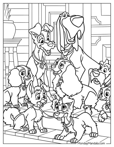 Lady And The Tramp 2 Scamp And Angel Coloring Pages Coloring Pages