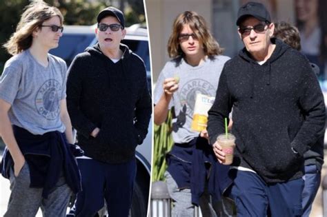 Charlie Sheen Enjoys Rare Outing With His And Ex Brooke Muellers Twin