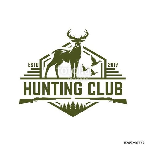 Vector Deer Or Duck Hunting Logo Hunting Badge Or Emblem For Hunting