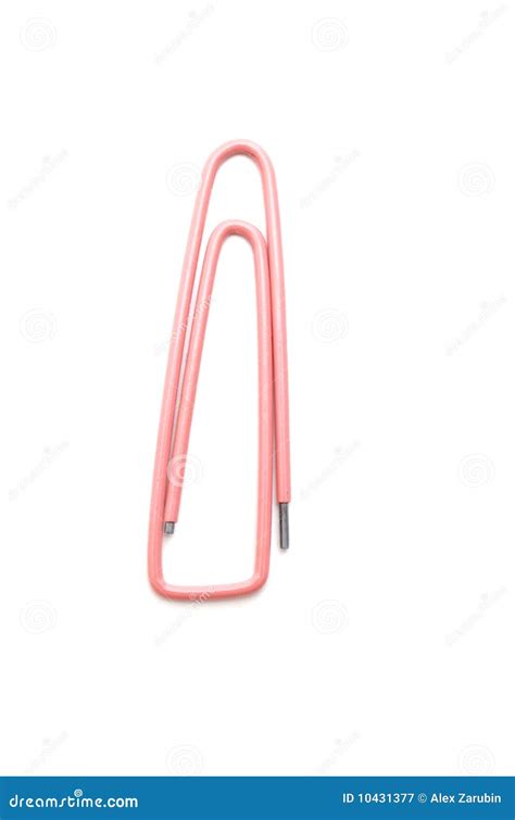 Pink Old Paper Clip Isolated Stock Image Image Of Paperclip Close